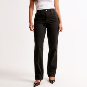 Abercrombie & Fitch Women's Black Straight Leg Jeans Curve Love